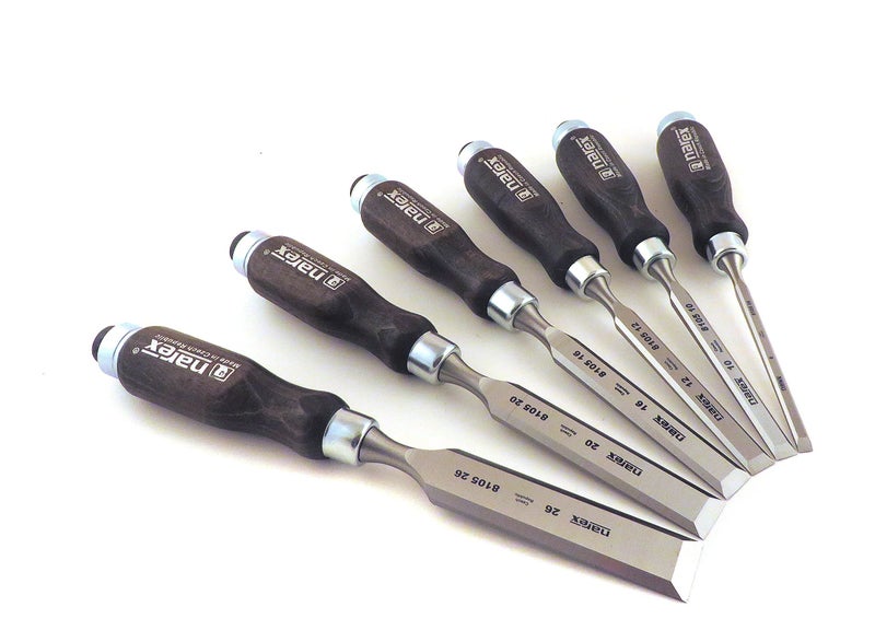 Narex 6 pc Set 6 mm (1/4), 10 (3/8), 12 (1/2), 16 (5/8), 20 (13/16), 26 (1-1/16) Woodworking Chisels in Wooden Presentation Box 853053 - Image 3